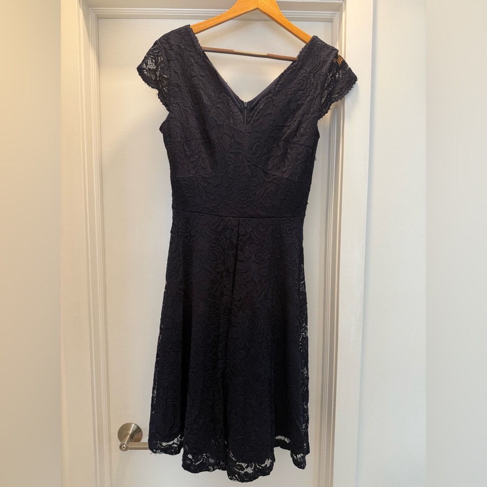 Navy Blue Lace Dress